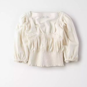 AE Puff Sleeve Peasant Top